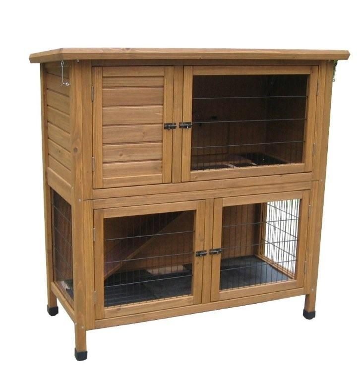 Lazy Bones Double Rabbit Hutch & Run - 45 Inches